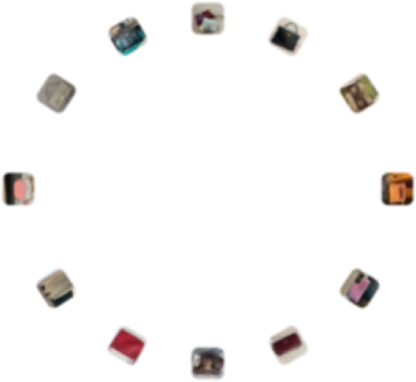 Blurred product rings visualization representing AI agent scanning a brand catalog