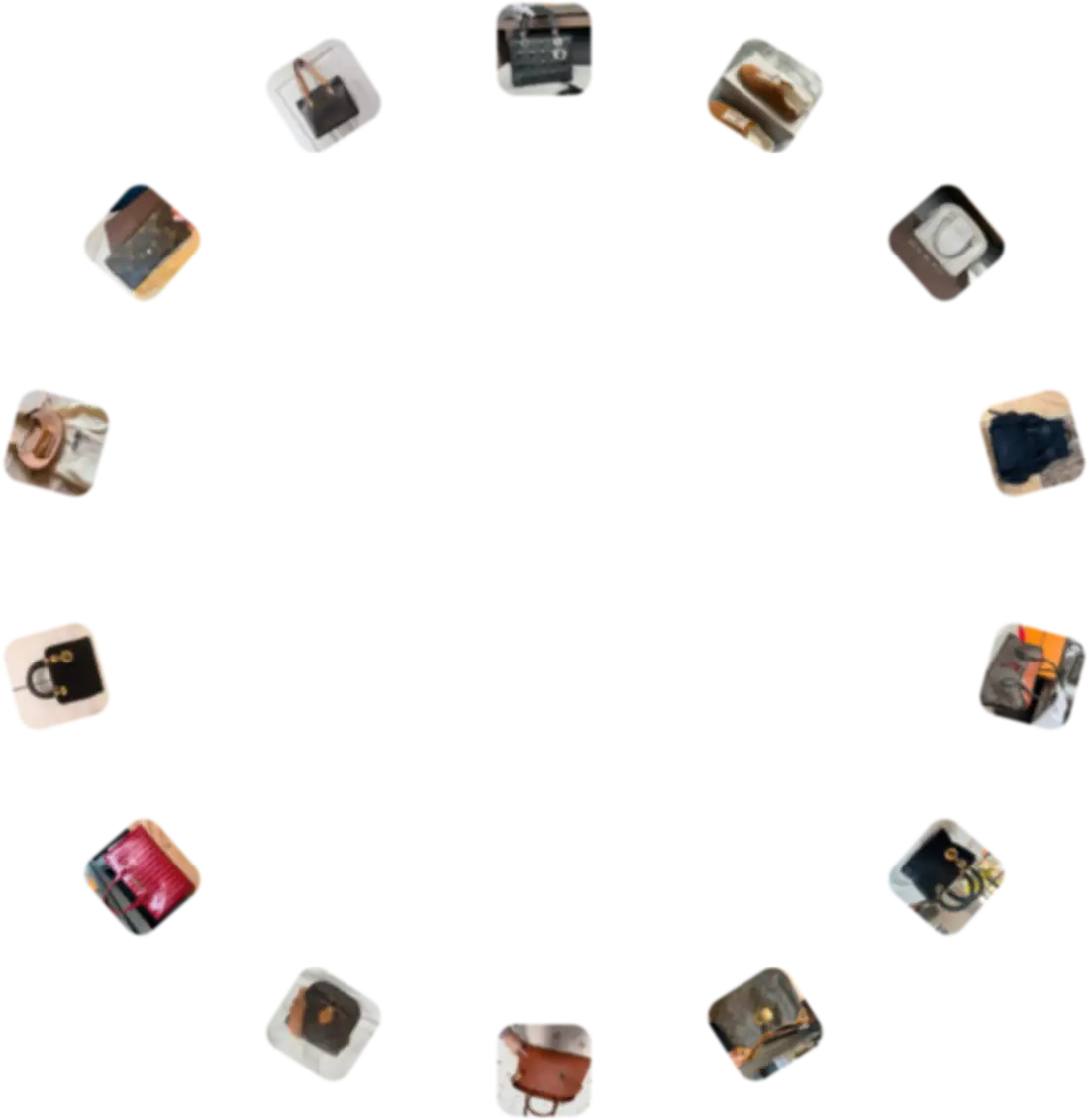 Blurred product rings visualization representing AI agent scanning a brand catalog